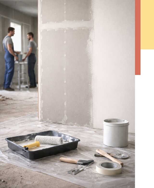 Покраска перегородок из гипсокартона в Ростове от 4618 руб. под ключ | ОТДЕЛОЧНИК-Рсв