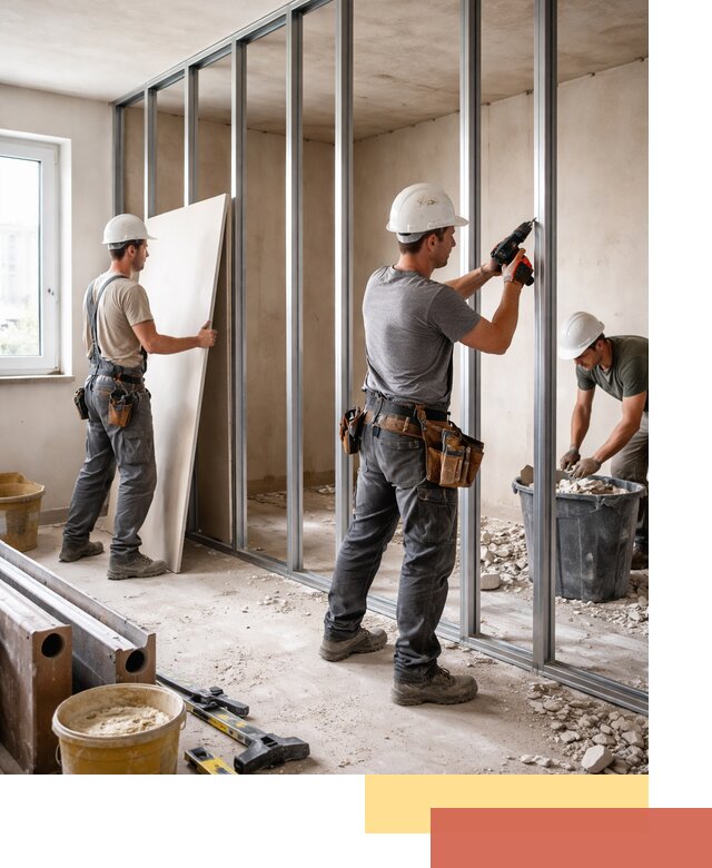 Перенос гипсокартонной перегородки в Ростове профессионально и быстро