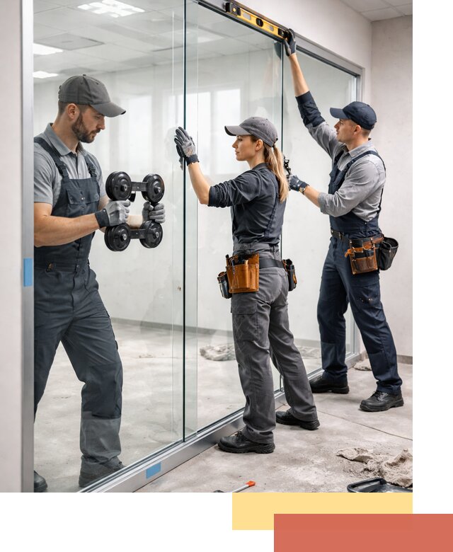 Профессиональный монтаж стеклянных перегородок в Ростове