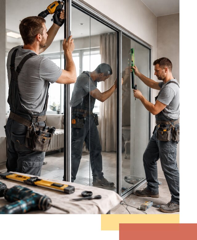 Каркасные стеклянные перегородки под ключ в Ростове