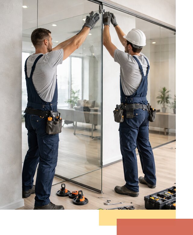 Безрамные стеклянные перегородки под ключ в Ростове