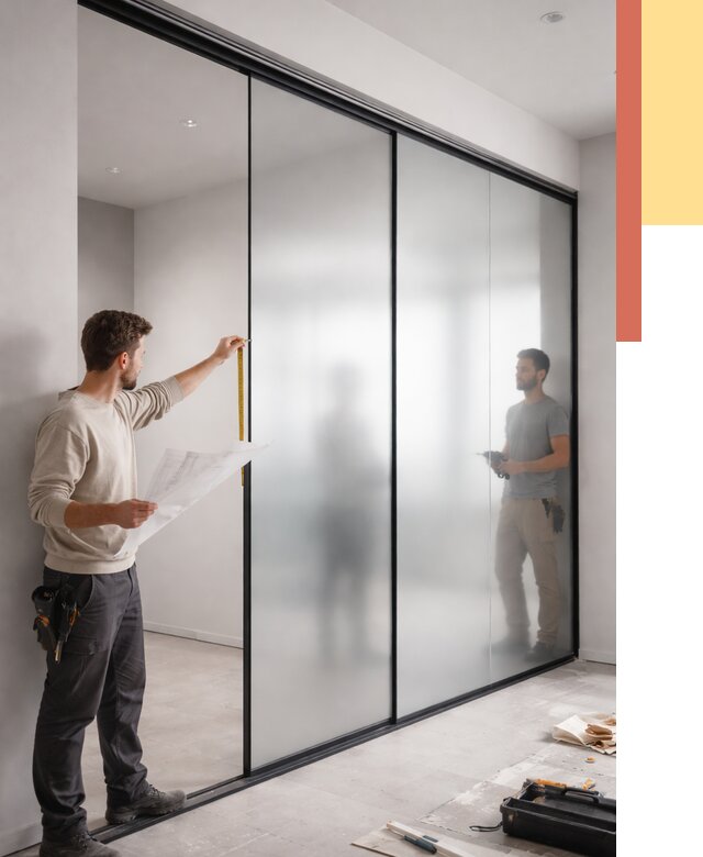 Матовые стеклянные перегородки в Ростове от 8724 руб. — монтаж и установка | ОТДЕЛОЧНИК-Рсв