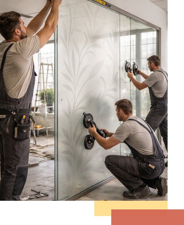 Стеклянные перегородки с рисунком на заказ в Ростове