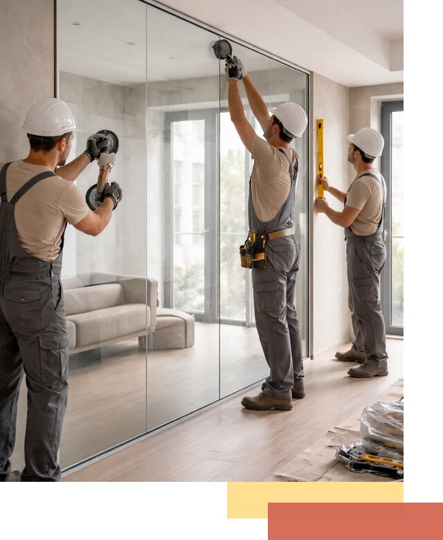 Перегородки из закаленного стекла в Ростове для офисов и квартир