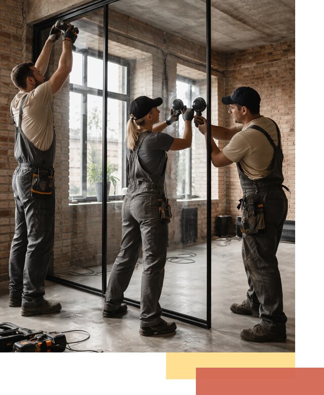 Стеклянные перегородки лофт — изготовление и монтаж в Ростове