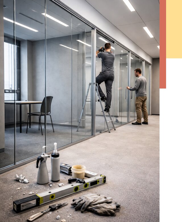 Стеклянные офисные перегородки в Ростове от 8724 руб. — монтаж и установка | ОТДЕЛОЧНИК-Рсв