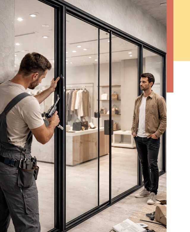 Стеклянные перегородки для магазинов в Ростове от 8416 руб. под ключ | ОТДЕЛОЧНИК-Рсв