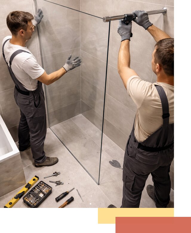 Стеклянные перегородки для душа в Ростове — изготовление и монтаж