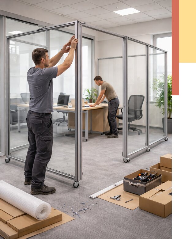 Мобильные офисные перегородки в Ростове от 12829 руб. — установка под ключ | ОТДЕЛОЧНИК-Рсв