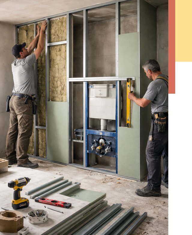 Установка сантехнических перегородок в Ростове от 8724 руб. | ОТДЕЛОЧНИК-Рсв