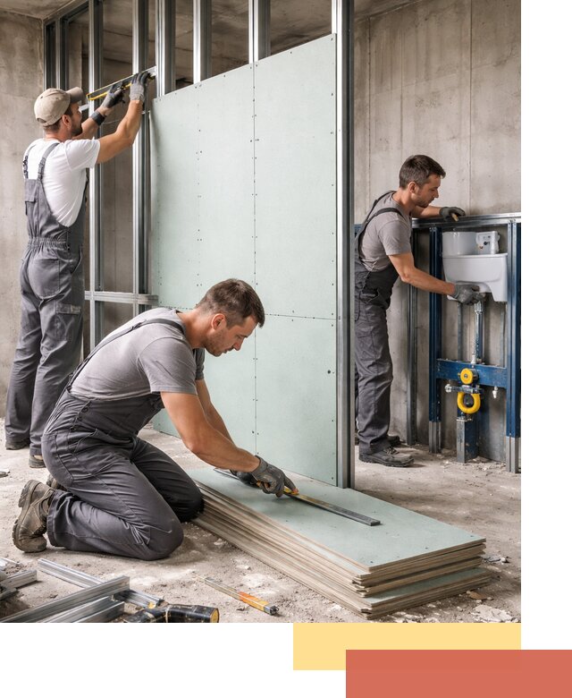 Монтаж и ремонт сантехнических перегородок в Ростове