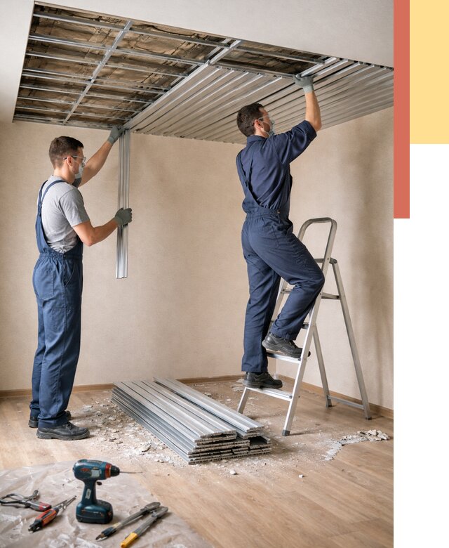 Демонтаж реечного потолка в Ростове от 4618 руб. быстро и недорого | ОТДЕЛОЧНИК-Рсв