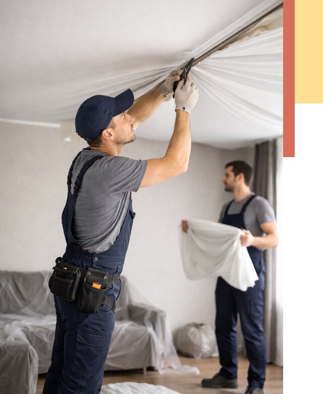 Демонтаж натяжного потолка в Ростове от 4618 руб. — снятие и разбор под ключ | ОТДЕЛОЧНИК-Рсв