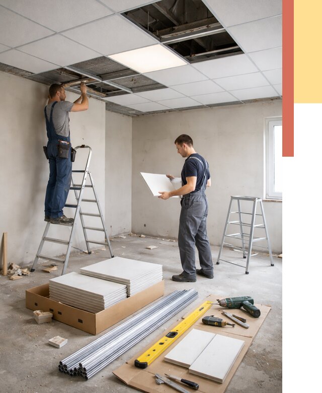 Монтаж потолка армстронг в Ростове от 4618 руб/м2 — быстрая установка под ключ | ОТДЕЛОЧНИК-Рсв