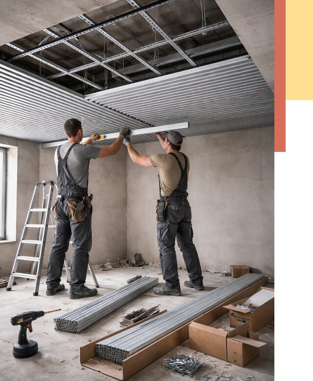 Монтаж реечного потолка в Ростове от 4618 руб. под ключ | ОТДЕЛОЧНИК-Рсв