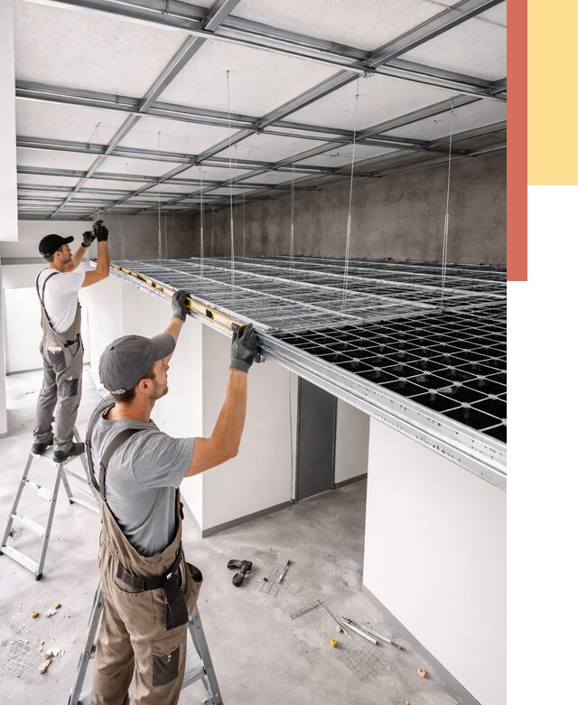 Монтаж потолка грильято в Ростове от 462 руб./м² — быстрая сборка под ключ | ОТДЕЛОЧНИК-Рсв