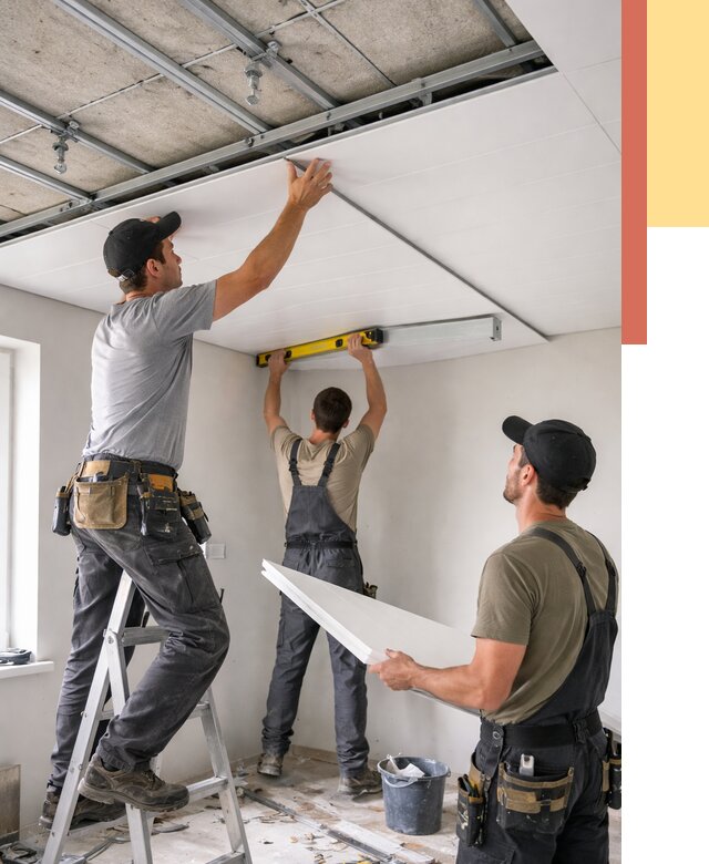 Монтаж потолка из ПВХ панелей в Ростове от 3592 руб./м2 — быстро и недорого | ОТДЕЛОЧНИК-Рсв