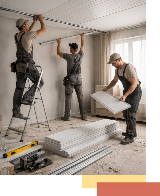 Монтаж потолка из ПВХ панелей в Ростове оперативно и качественно