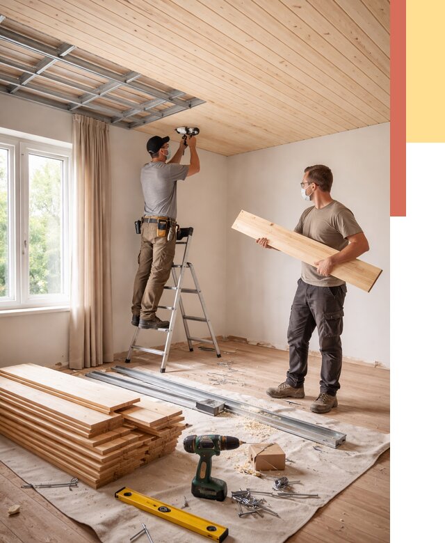 Монтаж потолка из вагонки в Ростове от 6671 руб. | Быстро и недорого — ОТДЕЛОЧНИК-Рсв