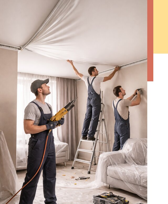 Установка натяжного потолка в Ростове от 4618 руб. | Быстро и недорого — ОТДЕЛОЧНИК-Рсв