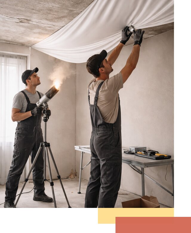 Установка натяжного потолка под ключ в Ростове