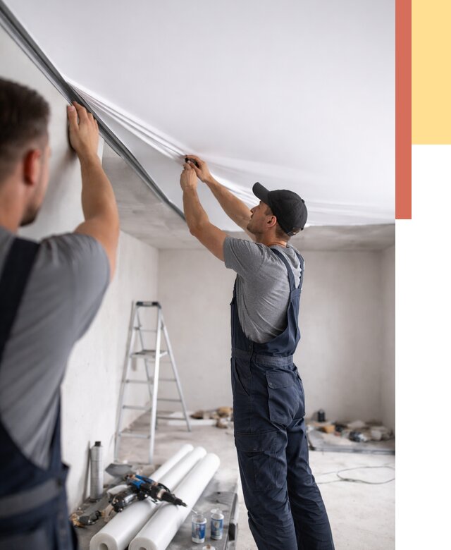 Монтаж матового натяжного потолка в Ростове от 4618 руб./м² — быстро и недорого | ОТДЕЛОЧНИК-Рсв