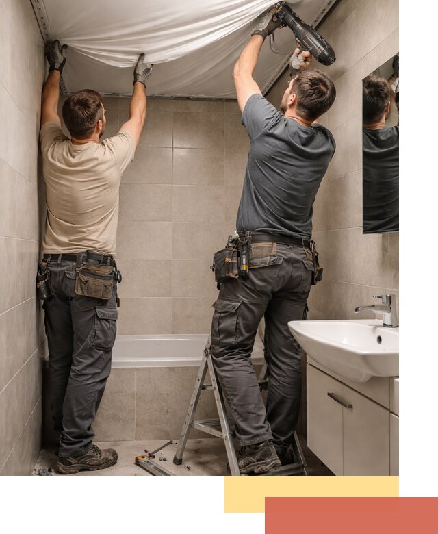 Монтаж натяжного потолка в ванной в Ростове быстро и качественно