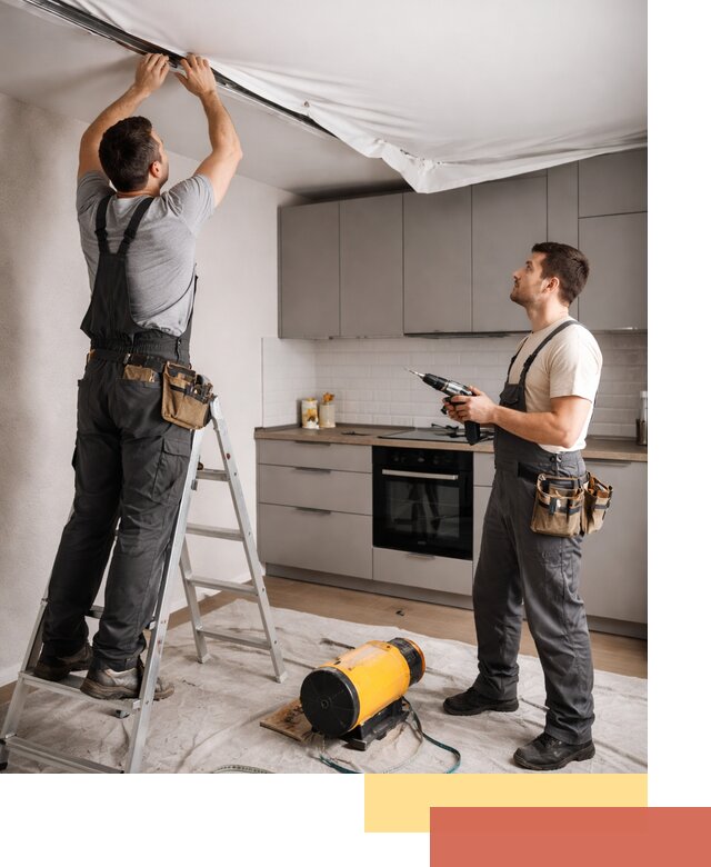 Монтаж натяжного потолка на кухне в Ростове