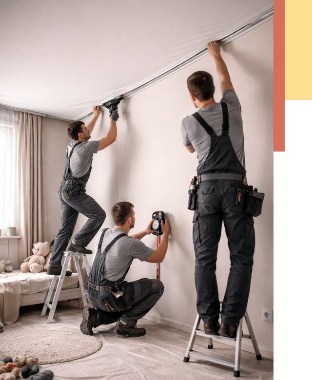 Монтаж натяжного потолка в детской в Ростове от 3592 руб. — быстро и недорого | ОТДЕЛОЧНИК-Рсв