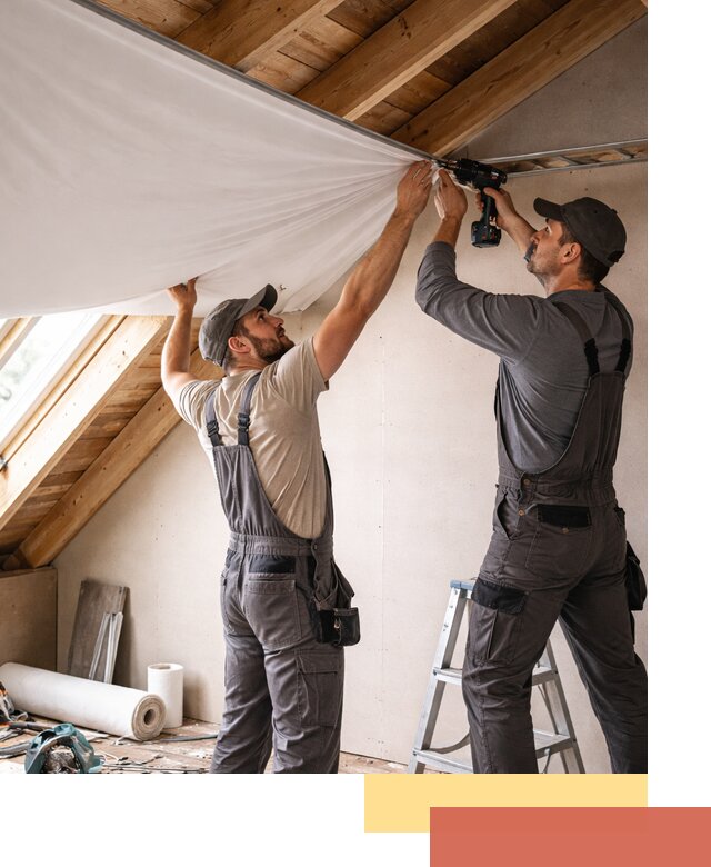 Монтаж натяжного потолка в мансарде в Ростове