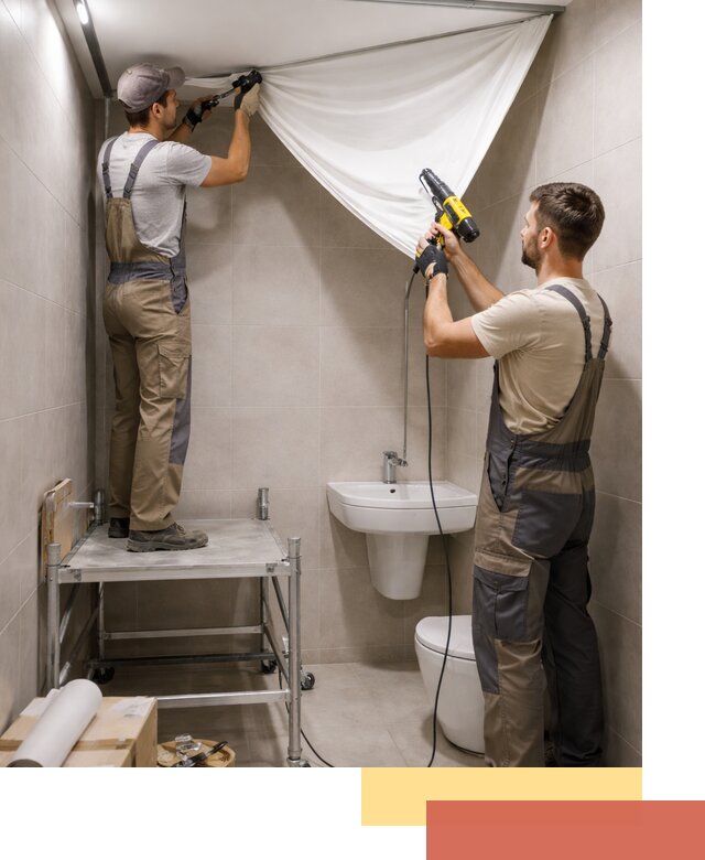 Монтаж натяжного потолка в санузле в Ростове