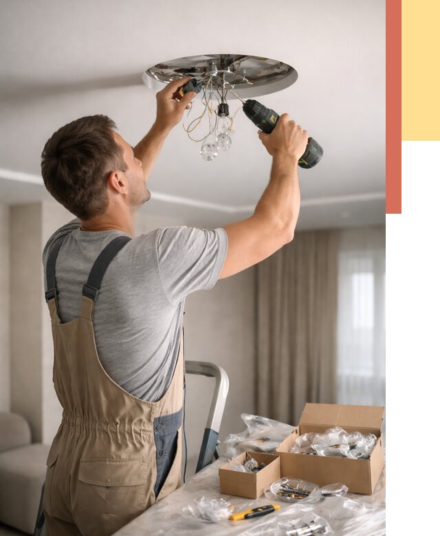 Установка люстры в натяжной потолок в Ростове от 1232 руб. | Быстро и недорого — ОТДЕЛОЧНИК-Рсв