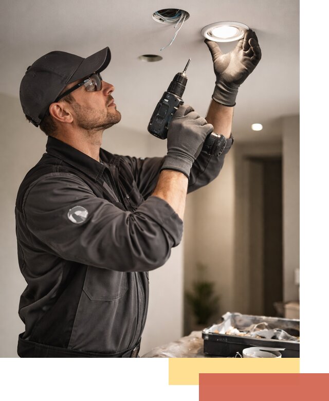 Установка точечных светильников в натяжной потолок в Ростове