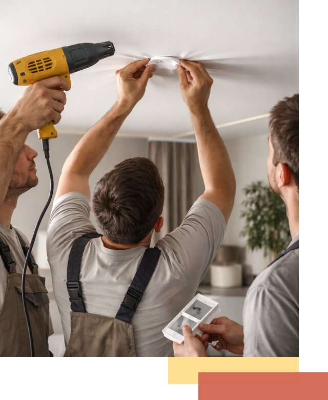 Ремонт прокола полотна натяжного потолка в Ростове