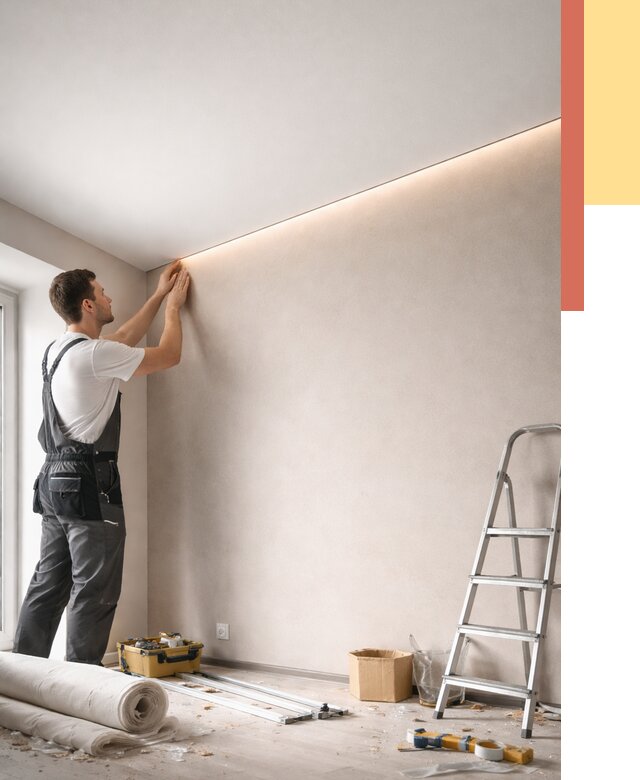 Теневые натяжные потолки в Ростове от 8416 руб. под ключ | ОТДЕЛОЧНИК-Рсв