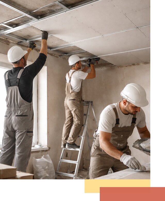 Одноуровневый потолок из гипсокартона в Ростове — монтаж и отделка