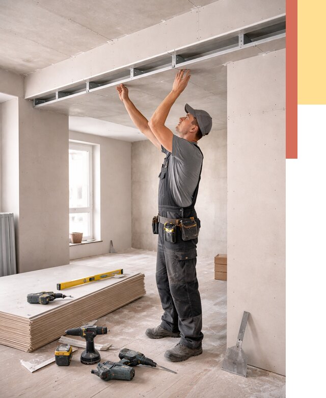 Потолок из гипсокартона с нишей в Ростове от 1283 руб. под ключ | ОТДЕЛОЧНИК-Рсв