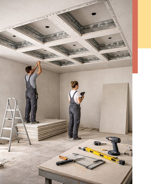 Кессонный потолок из гипсокартона в Ростове от 1899 руб. — монтаж и под ключ | ОТДЕЛОЧНИК-Рсв