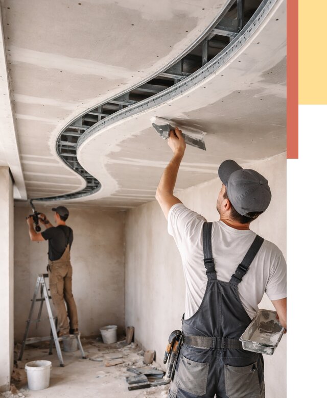 Криволинейный потолок из гипсокартона в Ростове от 2155 руб./м2 | ОТДЕЛОЧНИК-Рсв