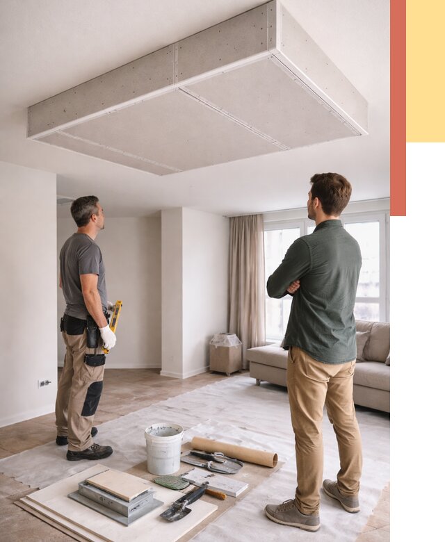 Короб на потолке из гипсокартона в Ростове от 2258 руб. — монтаж и услуги под ключ | ОТДЕЛОЧНИК-Рсв