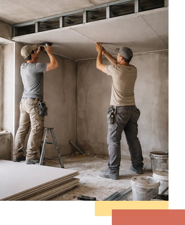 Короб из гипсокартона на потолке под ключ в Ростове