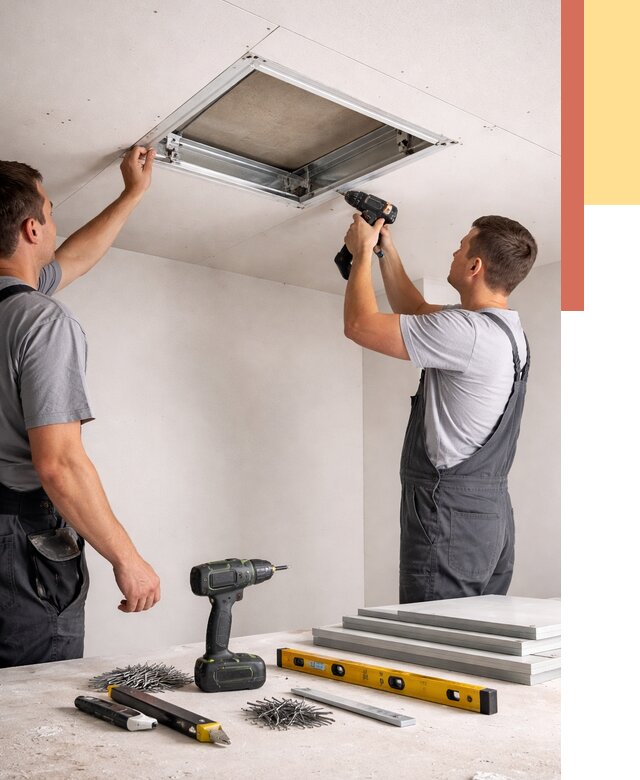 Установка люка в потолок ГКЛ в Ростове от 2566 руб. под ключ | ОТДЕЛОЧНИК-Рсв