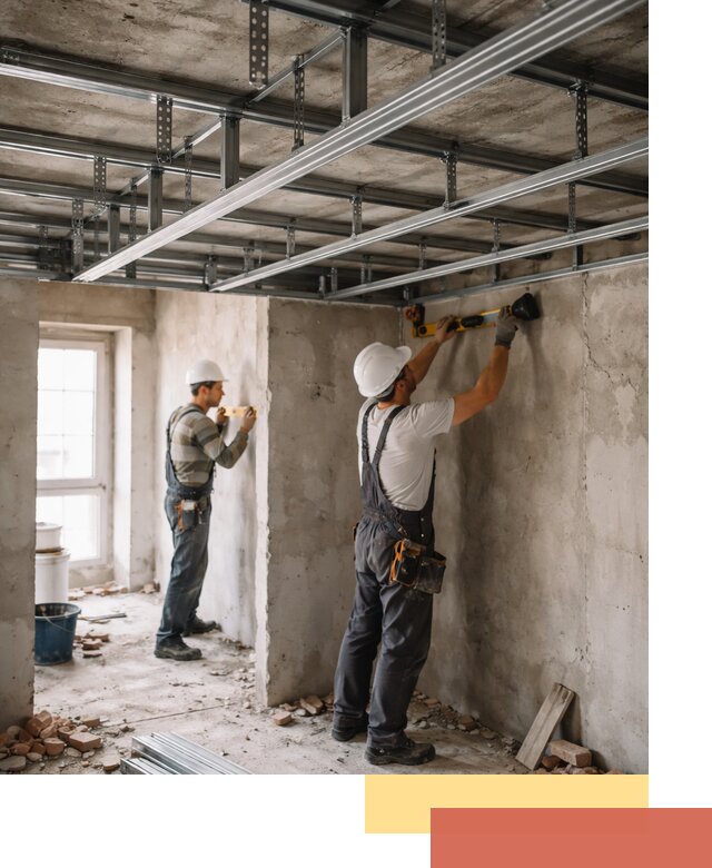 Монтаж каркаса потолка из профильного профиля в Ростове