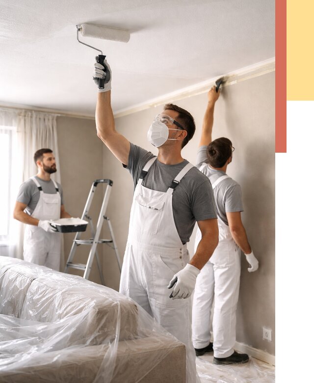 Покраска потолка водоэмельсионной краской в Ростове от 2258 руб/м² — услуги под ключ | ОТДЕЛОЧНИК-Рсв