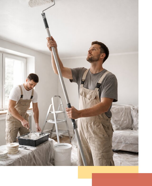 Покраска потолка водоэмульсионной краской в Ростове