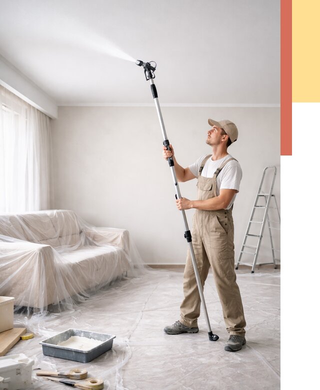 Покраска потолка краскопультом в Ростове от 4618 руб. быстро и недорого | ОТДЕЛОЧНИК-Рсв