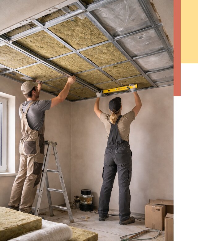 Шумоизоляция потолка в Ростове от 1283 руб. под ключ — услуги ОТДЕЛОЧНИК-Рсв