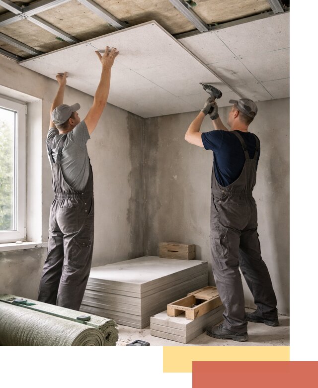 Шумоизоляция потолка панелями ЗИПС в Ростове